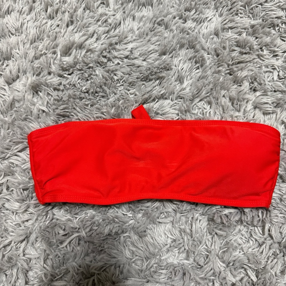Red Strapless Bandeau Top